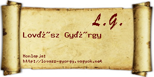 Lovász György névjegykártya